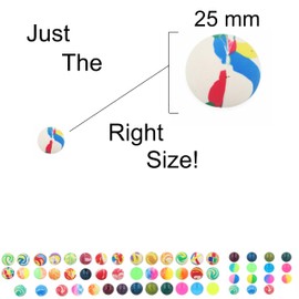 FSseries 35 Small Bouncy Balls for Kids Party Bags, 25mm Rubber Ball kids party bag fillers, High Bounce raffle prizes, Durable Fun lucky dip prizes for kids (PACK OF 35)