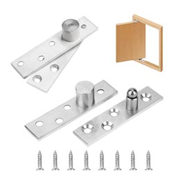OHYER Pack of 2 Concealed Stainless Steel Swivel Hinges Pivot Hinge Stainless Steel 360 Degree Hinge Door with Screws Hinge Accessories for Doors Cabinet and Floor Depth Windows (Eccentric Pivot)