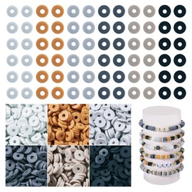 KISSITTY Clay Beads 5640pcs 6mm Polymer Clay Heishi Beads Flat Round Disc Colorful Spacer Beads for Necklace Jewelry Making Kit Mother’s Day Earrings Friendship Bracelets