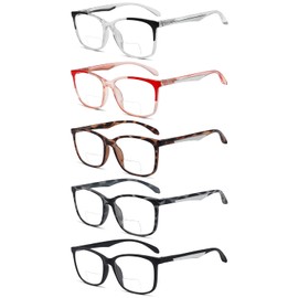 Eyekepper 5-pack Bifocal Reading Glasses for Women Men Bi-focal Readers +1.5