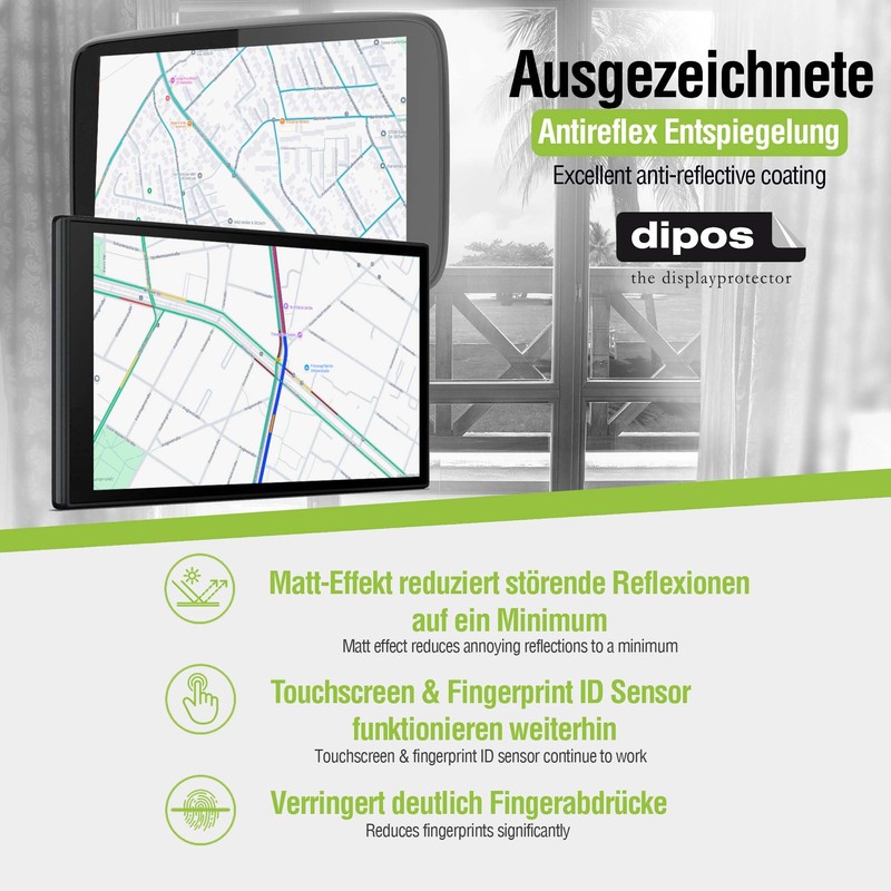 dipos I 2x Matte Screen Protectors for Garmin inReach Messenger