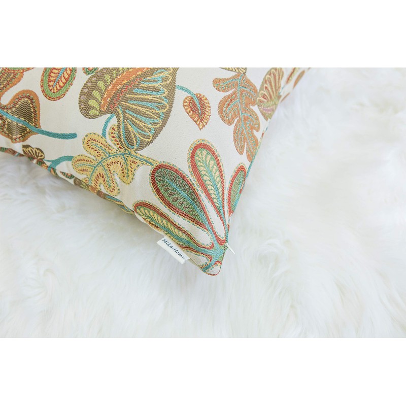 Mika Home Set of 2 Jacquard Tropical Leaf Pattern Throw