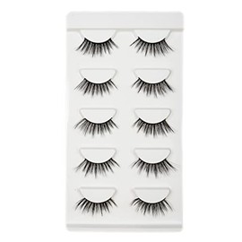 Vivis Half False Lashes 3D Faux Mink Corner Eyelashes Natural Fake Eye Fluffy Cross Reusable Makeup Extension 5 Pairs - 301