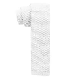DonDon Men's Knit Tie handmade White