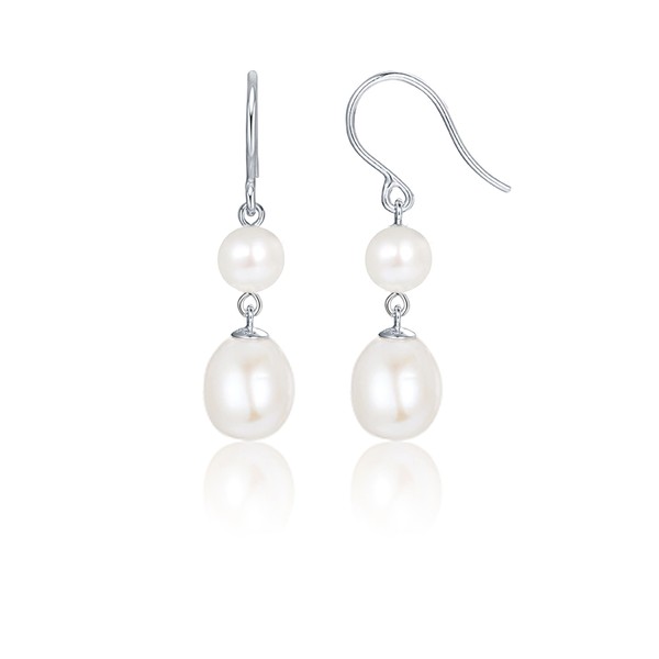 Leshanxing Long Pearl Earrings for Women 925 sterling silver Pearl