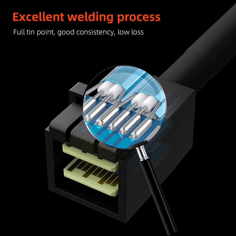 OIKWAN Internal Mini SAS HD to SATA Right Angle Cable