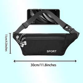 Benixmidart Unisex Crossbody Bags, Fanny Packs Small Belt Bag Fashion Crossbody Waist Pouch Phone Bag for Sports, Waist Pack Bumbag (Black)