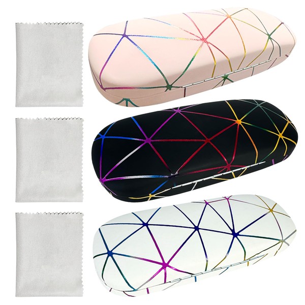 Xpieoyrm Pack of 3 Glasses Case Hard Case Glasses Case