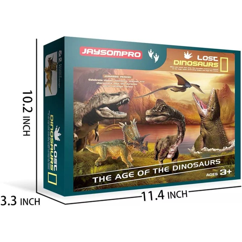 Jaysompro 5 PCS 8-15” Jumbo Dinosaur Set -Realistic Looking Dinosaur