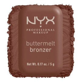 NYX Professional Makeup Buttermelt Bronzer Tono Do Butta, 5gr - Bronceador cremoso en polvo infusionado con manteca de karité, mango y almendras, dura hasta 12H, no se desvanece, fórmula vegana