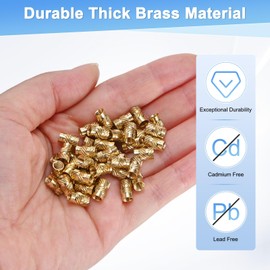 M METERXITY 70-Pack Threaded Inserts, M4 x 8mm x 5mm Brass Female Knurled Metric Nuts Brass Heat Set Insert Embedment Nuts for Plastic/DIY 3D Printing Components
