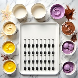 100Pcs Black Plastic Mini Ice Cream Spoons Dessert Shovels Pudding Yogurt Shovel Shape Spoons for Family or Party