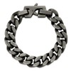 JewelryWeb Stainless Steel Artisan Oxidized and Brushed 14mm Curb Link