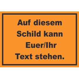 Sign with Desired Text Horizontal Text Black Background Orange A4 (210 x 297 mm)