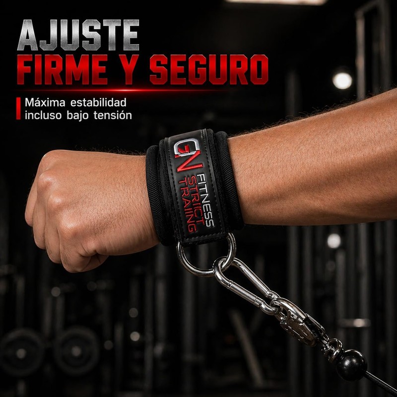 GN FITNESS Grilletes para Muñecas Gym, Muñequera para polea, Grillete