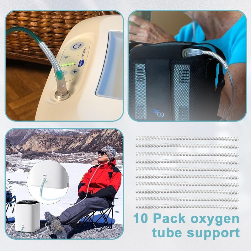 10 Pack Oxygen Tube Support Crimp Straightener for Portable Oxygen