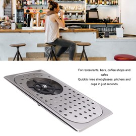 Glass Rinser Cup Washer 304 Stainless Steel Drain Drip Tray Hose Washing Equipment Coffee Shop Bar Glass Sink Rinser (Stainless Steel Color A)