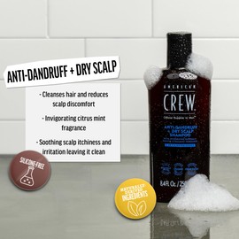 American Crew Anti-Dandruff + Dry Scalp Shampoo for Men, Citrus Mint Scent, 8.4 fl oz