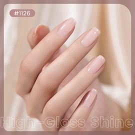 RARJSM Nude Gel Nail Polish Soft Pink Neutral Skin Tone Sheer Jelly Gel Polish 1PC 15ml Single Bottle Creamy Transparent Pale Pink Nail GelPolish Soak off UV LED Cured for Home Salon DIY Manicure