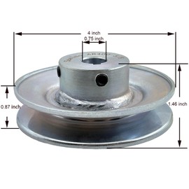 Saelno AB400-5/8 Single Groove Web Sheaves, v Belt Pulley 4" OD 5/8 inch bore,Motor Pulley Carbon Steel for A B 5L 4L V-Belts