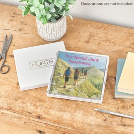 Hunts England - Luxury Boxed Aunt Walking Fun Birthday Card - Milo's - Walkers Birthday Card For Aunt - Birthday Card For Hiking Fan Aunt - Card In Keepsake Box