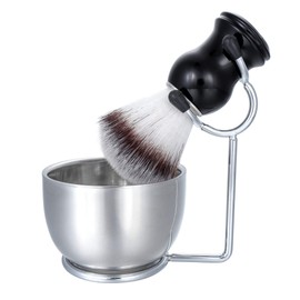 Faletony 3-in-1 shaving set men's gift with shaving brush, shaving bowl and shaving stand, badger hair shaving brush set for classic wet shaving (set 2)
