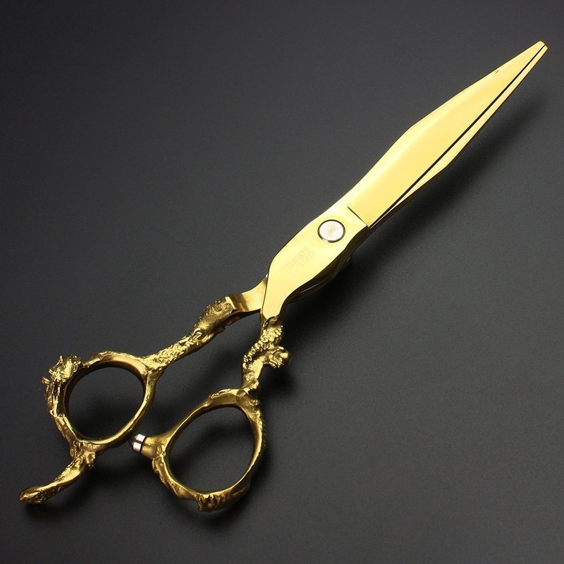 Gold and Black Gold Dragon 7 Inch Professional Hair Styling Scissors