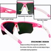 OUTDOORSPARTA Sports Sunglasses(2. Pink Frame, Full Lens Mirrored Pink)