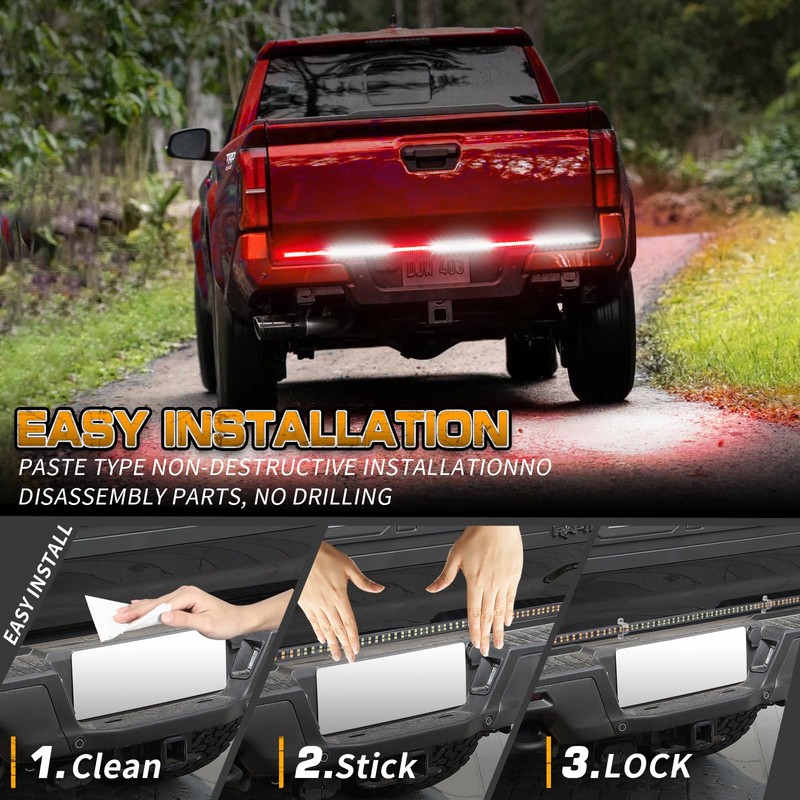 XRIDONSEN 48 inch Truck Tailgate Emergency Lights Strip 288 LED