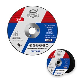 Professional Cutting Discs, Cutting Discs for Metal, 12-Piece Set, Stainless Steel for Use in Cutting Machines or Angle Grinds, 75 x 1 x 10 mm