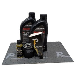 Power Performance 15W-50 Synthetic Oil Change Kit for Kawasaki 49065-0724 (0734) and Fuel Treatment