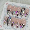 Pink Full Stone Gra Handmade Nail Tip Pedi Tip -
