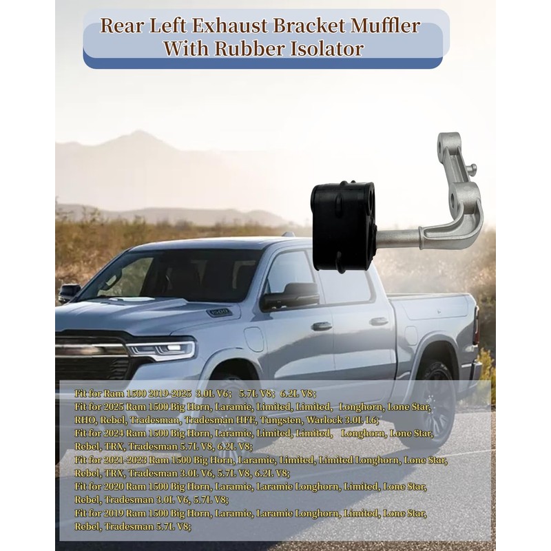 OWNDR 68275662AB Rear Left Exhaust Muffler Bracket Rubber Hanger Support