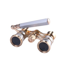 Aroncent Binoculars 3 x 25 Compact Binoculars with Handle Women's Metal Telescope for Hiking Sightseeing Oper Match, Silver