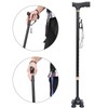 Height Adjustable Aluminum Alloy Cane with T Handle 4-pronged Pivot