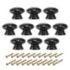 PATIKIL 1-3/8 Inch Round Black Wood Drawer Knobs, 10 Pcs
