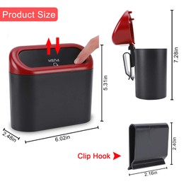 Accmor Car Trash Can with Lid, Mini Vehicle Dustbin Garbage Organizer Bin Holder, Portable Hanging Wastebasket Container for Auto, Home, Office (Red)