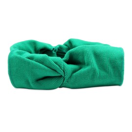 RIAH FASHION Button Headband Mask Ear Protection Holder Band - Ear Saver For Masks Stretch Hair Wrap Accessories (Stretch Bow Wrap - Dark Green)