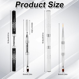 2pcs Hard Gel Nail Brush, Premium Nylon Builder Gel Art Brushes for Nails French Manicure Design Brush Easy To Use And Clean Nail Hard Gel Brushes Tool for Home And Professional Nail Salons