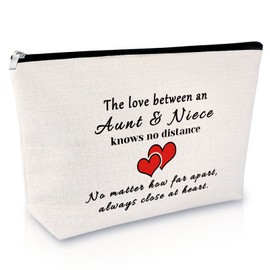 Auntie Gift from Niece Cosmetic Bag Auntie Niece Gifts Gift Mother's Day Gift for Aunt Auntie Makeup Bag Long Distance Gift Graduation Gift for Niece Auntie Birthday Gifts Christmas Cosmetic Pouch