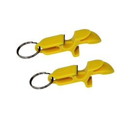 Beer Shotgun tool bottle opener keychain - 2 pack - Yellow - beer bong shotgunning tool - great for parties, party favors, gift, drinking accessories