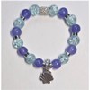 Lavender And Clear Crackle Bracelet with Shell Charm