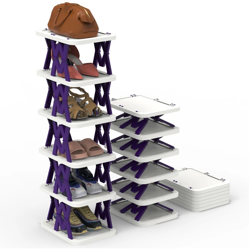 NewHome Small 6 Tier Narrow Vertical Shoe Rack Organizer for
