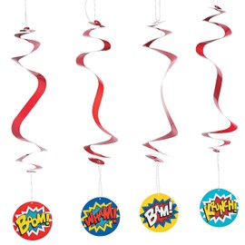 Paper Superhero Hanging Swirls - 12 ct