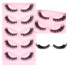 5 pairs Fluffy Wispy Cat Eye Lashes Wispy False Eyelashes