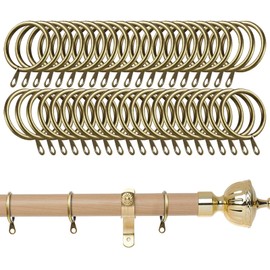 RVSWIHFA 40 Pack Metal Curtain Rings for Curtains and Rods, Grommet Sliding Rings 30mm Inner Diameter (Gold)
