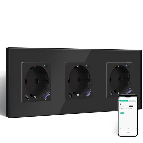 BSEED Wlan Schuko Multiple Socket with USB C 20 W