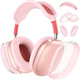 MOLOPPO - Funda para auriculares AirPods Max, almohadillas para orejas de silicona para la diadema, almohadillas para orejas transparentes de TPU...  