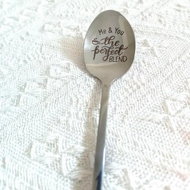 Anniversary Christmas Gifts for Husband Wife Me ＆ You the Perfect Blend Spoon for Girlfriend Boyfriend Coffee Tea Lover Gift for Couple Funny Birthday Gifts Engraved Spoon