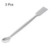 sourcing map Micro Lab Spoons Mixing Spatula End 5.91" Silver